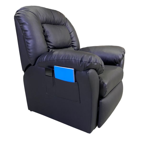 Imagen de SILLON RECLINABLE ECOLEATHER C/EMPUJE ECOCUERO NEGRO 0.6