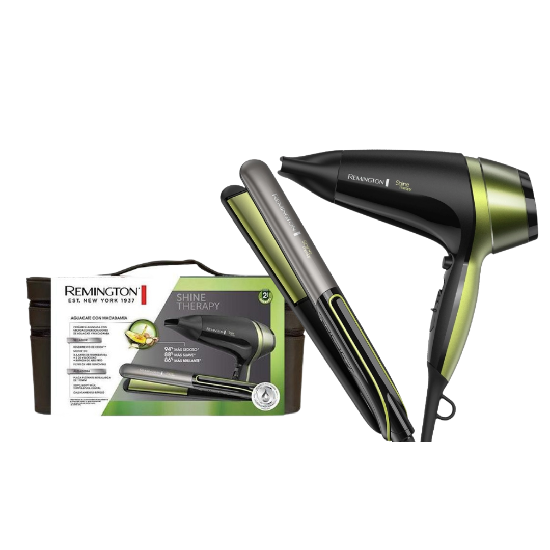 Imagen de COMBO REMINGTON PALTA ALISADOR S12A Y SECADOR D13A